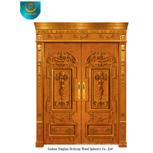 Puerta de madera estilo europeo para exterior con dos puertas (ds-006)